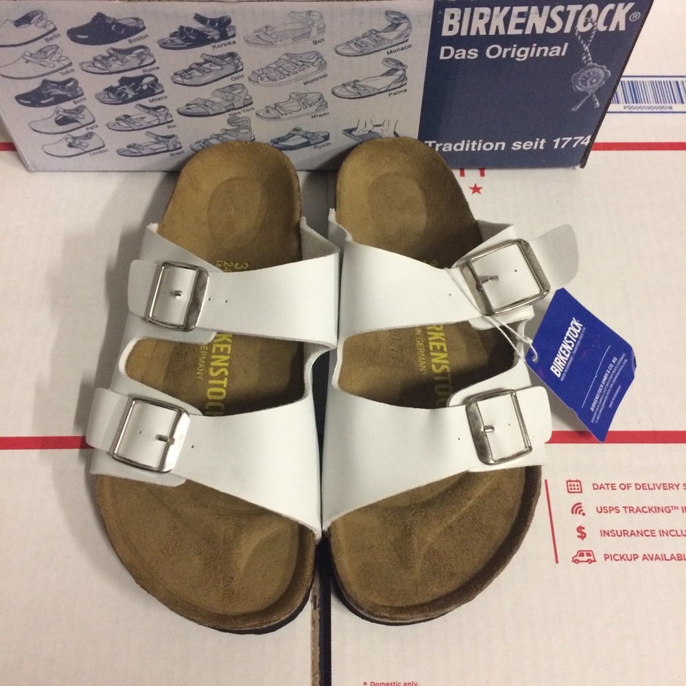 Birkenstock White Arizona Sandals
